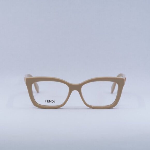 Fendi FE50057I 057 Eyeglasses Beige 52mm Cat Eye Frame - Picture 3 of 10